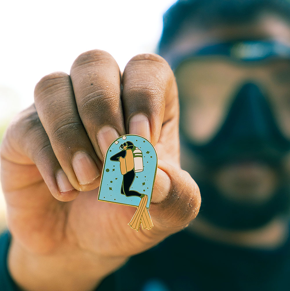 First Breath Underwater - Enamel Pin / Badge Hand