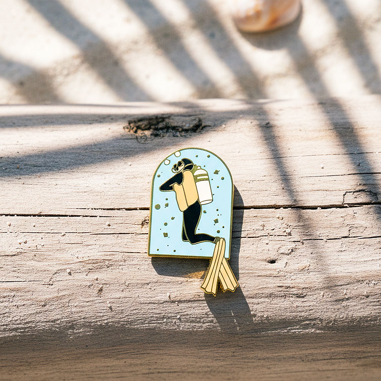 First Breath Underwater - Enamel Pin / Badge Log