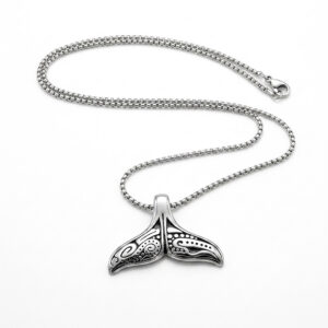 Whale Tail Neckpiece Unisex Anti-tarnish - Purple Manta