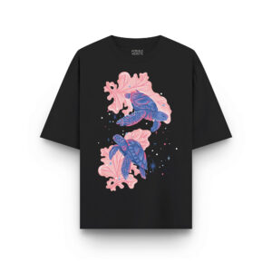 Slow Seeker Turtle – Oversized Unisex T-Shirt | Black