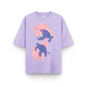 Slow Seeker Turtle Oversized Unisex T-Shirt | Purple